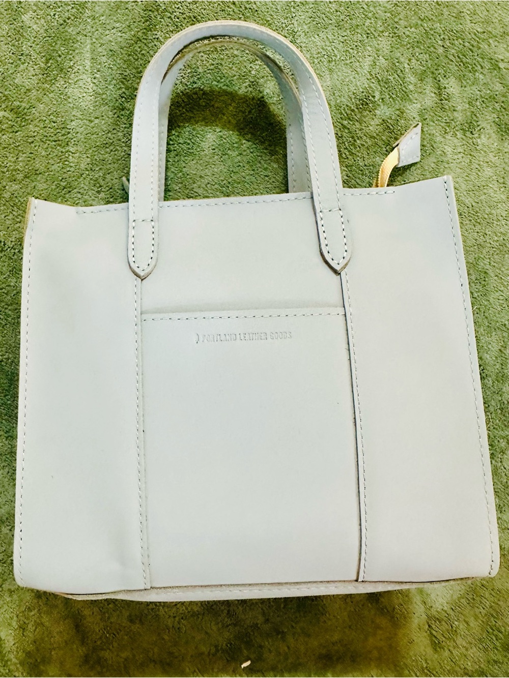 Portland Leather Goods Lola Crossbody Glacial Blue Leather Satchel Bag - Picture 2 of 9